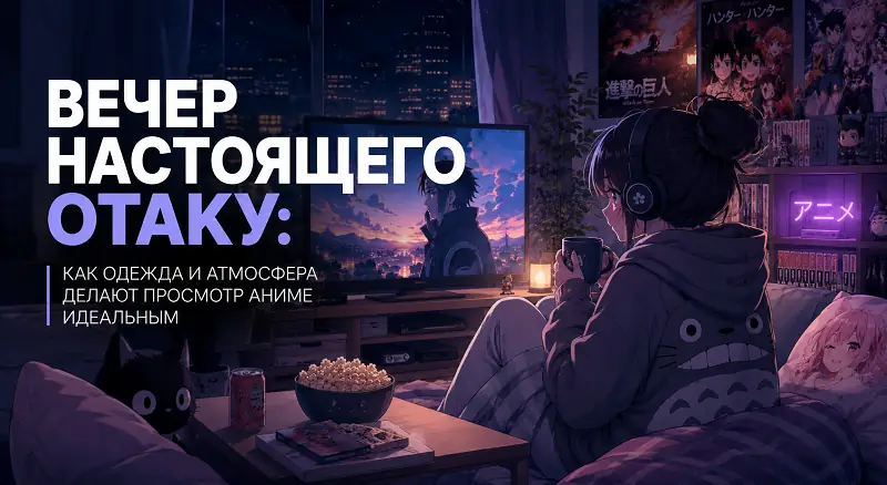 Вечер настоящего отаку: как одежда и атмосфера делают просмотр аниме идеальным - обложка (постер)